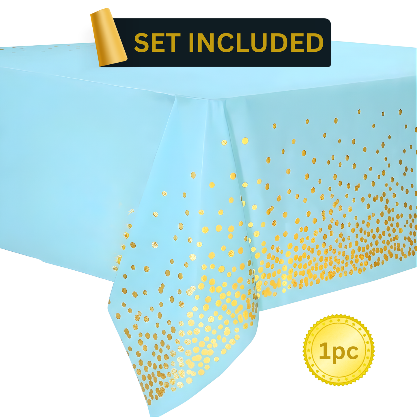Blue & Gold Party Supplies Set 92PCS for 10 Guests | Elegant Disposable Decor by LamaMoon