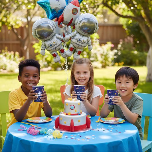 Space Themed Birthday Party Paper Cups – 10 Count Galaxy Astronaut Cups for Kids Party Decorations