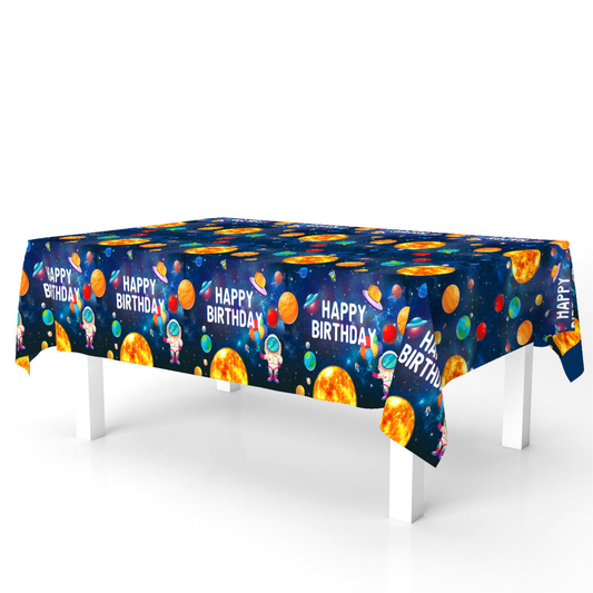Astronaut and Planets Galaxy Theme Birthday Party Table Cover