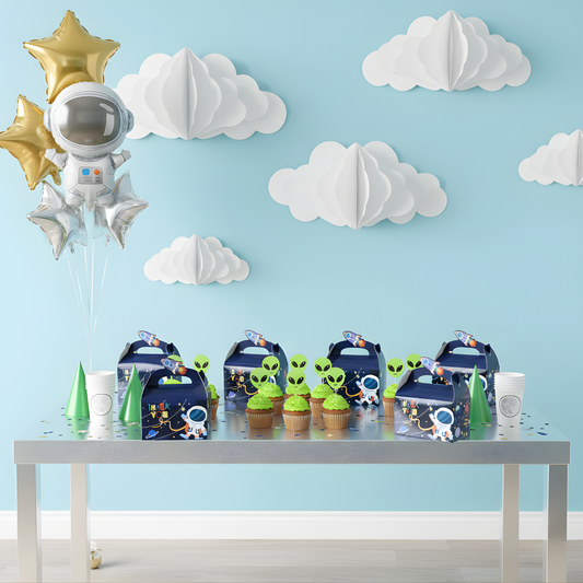 Astronaut & Rocket Party Favor Boxes: Space-Themed Goodie Bags
